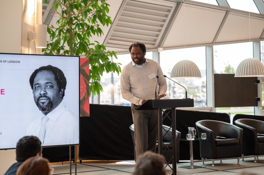 Ayo Akande speaking at Design Lab Symposium